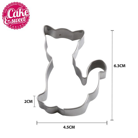 Image of Christmas Cookie Cutters Stainless Steel Cute Animal Candy Shape Biscuit Mold DIY Fondant Pastry Decorating Baking Cooking Tools