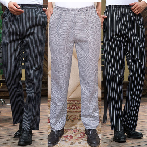 Image of Hotel Cook Waiter Pants Cookchef Work Clothes Restaurant Chef Elastic Trousers Work Clothes Men Zebra Pants Uniform Wholesale