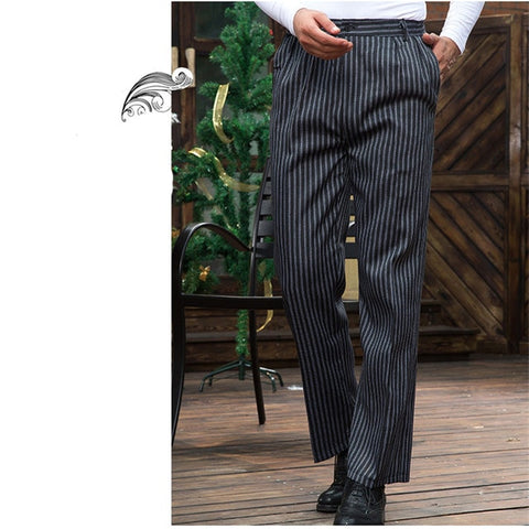 Image of Hotel Cook Waiter Pants Cookchef Work Clothes Restaurant Chef Elastic Trousers Work Clothes Men Zebra Pants Uniform Wholesale