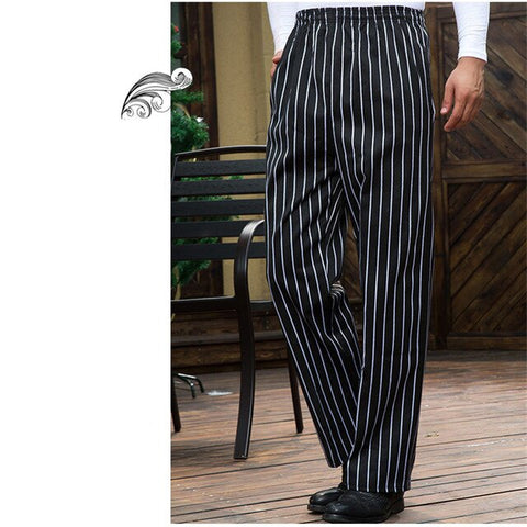 Image of Hotel Cook Waiter Pants Cookchef Work Clothes Restaurant Chef Elastic Trousers Work Clothes Men Zebra Pants Uniform Wholesale