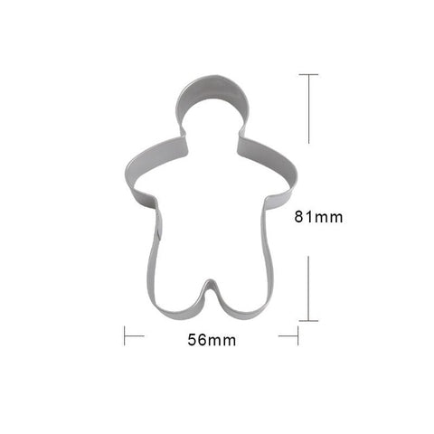 Image of Christmas Cookie Cutters Stainless Steel Cute Animal Candy Shape Biscuit Mold DIY Fondant Pastry Decorating Baking Cooking Tools