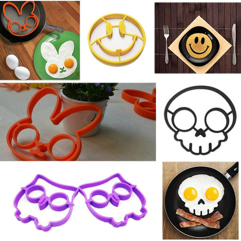 Image of Hot Breakfast Fried Egg Mold Silicone Pancake Egg Ring Shaper Funny Cooking Tool