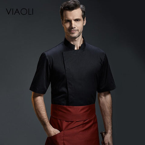 Image of Viaoli Quality Chef Working Uniform Clothing Long Sleeve Men Food Services Cooking Clothes JacketsCoat Uniform  Hotel Kitchen070