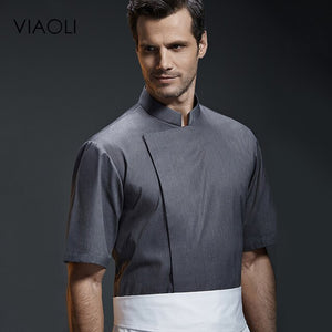 Viaoli Quality Chef Working Uniform Clothing Long Sleeve Men Food Services Cooking Clothes JacketsCoat Uniform  Hotel Kitchen070