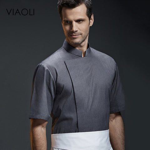 Image of Viaoli Quality Chef Working Uniform Clothing Long Sleeve Men Food Services Cooking Clothes JacketsCoat Uniform  Hotel Kitchen070