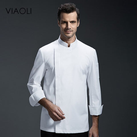 Image of Viaoli Quality Chef Working Uniform Clothing Long Sleeve Men Food Services Cooking Clothes JacketsCoat Uniform  Hotel Kitchen070