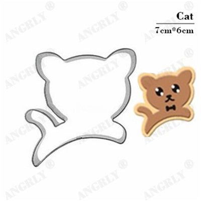 Image of Christmas Cookie Cutter Stainless Steel Cut Candy Biscuit Mold Cooking Tools Christmas Theme Metal Cutters Mould Snowflake Snowm