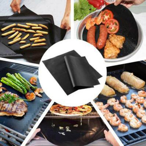 Image of Meijuner BBQ Grill Mat Reusable Cooking Sheet Cooking Tool High Temperature BBQ Mat Non-stick Outdoor Teflon For Home Restaurant