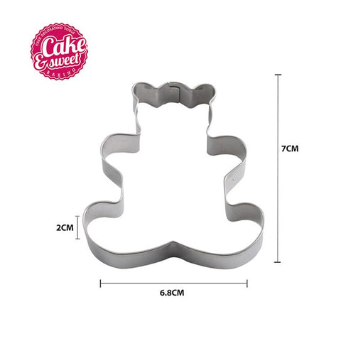 Image of Christmas Cookie Cutters Stainless Steel Cute Animal Candy Shape Biscuit Mold DIY Fondant Pastry Decorating Baking Cooking Tools